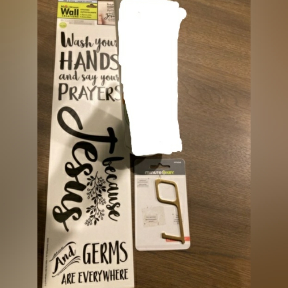 Bathroom sticker & minute key tool